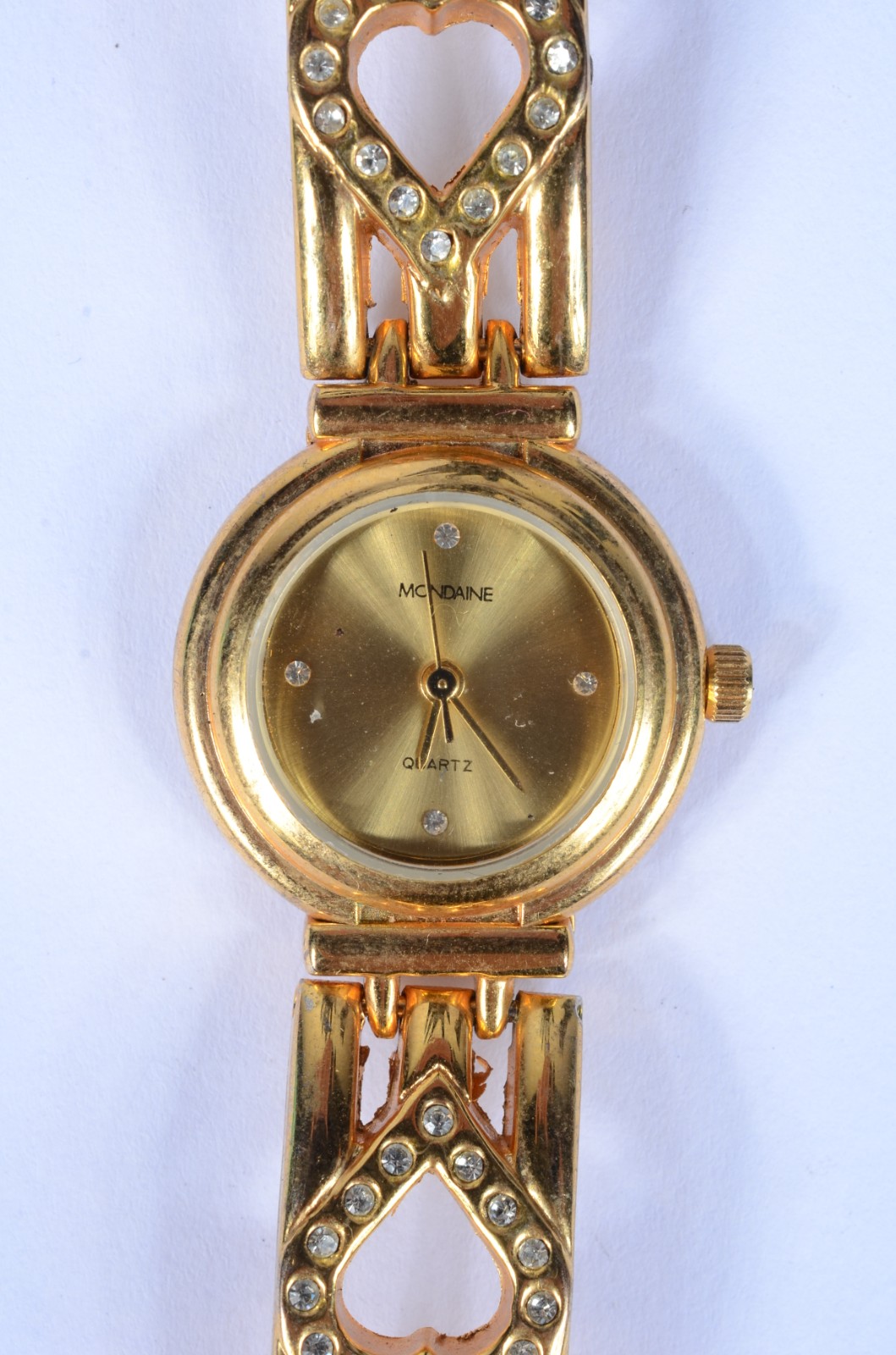 Relógio de pulso feminino de metal dourado. - foto 1 de 8
