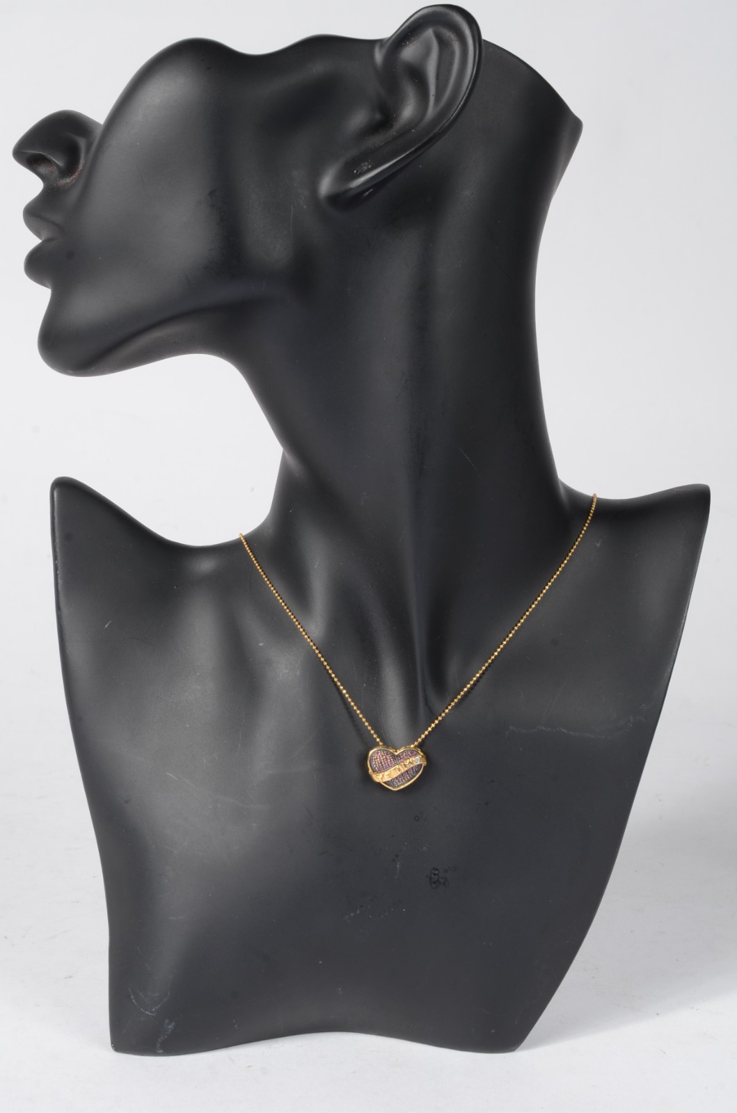 Colar com pendente na forma de coração com inscrição "Te Amo" de ouro... - foto 7 de 7