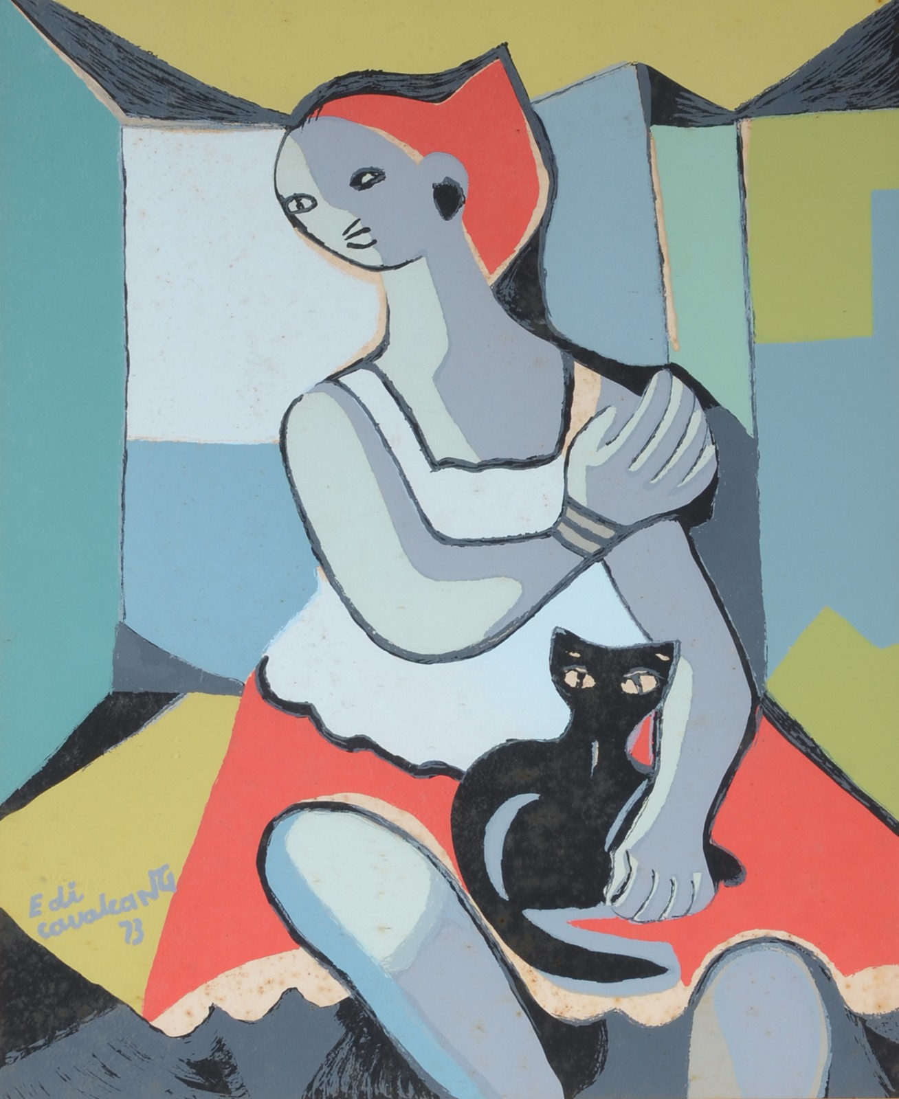 Di Cavalcanti (1897-1976), Mulher com Gato - foto 1 de 6