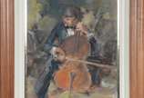 Aurélio D'Alincourt (1919-1990), Musicista - Óleo sobre eucatex.