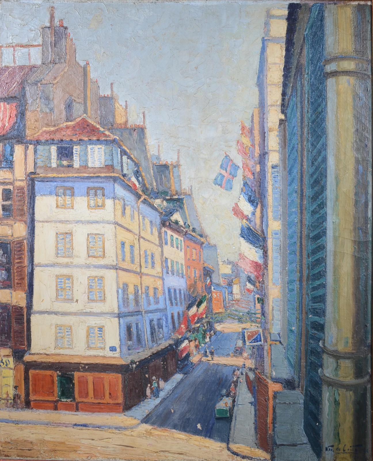 Navarro da Costa (1883-1931), Rua de Paris com bandeiras nas janelas - foto 1 de 4
