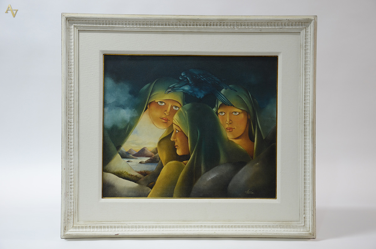SAMI MATTAR (1930) - Figuras com pássaros - ost - 50 x 60 - foto 1 de 4