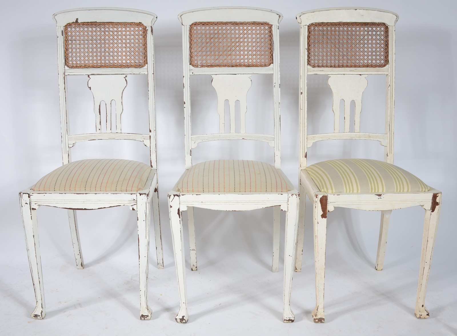 Conjunto com 6 cadeiras para sala de jantar de madeira patinada de... - foto 2 de 7