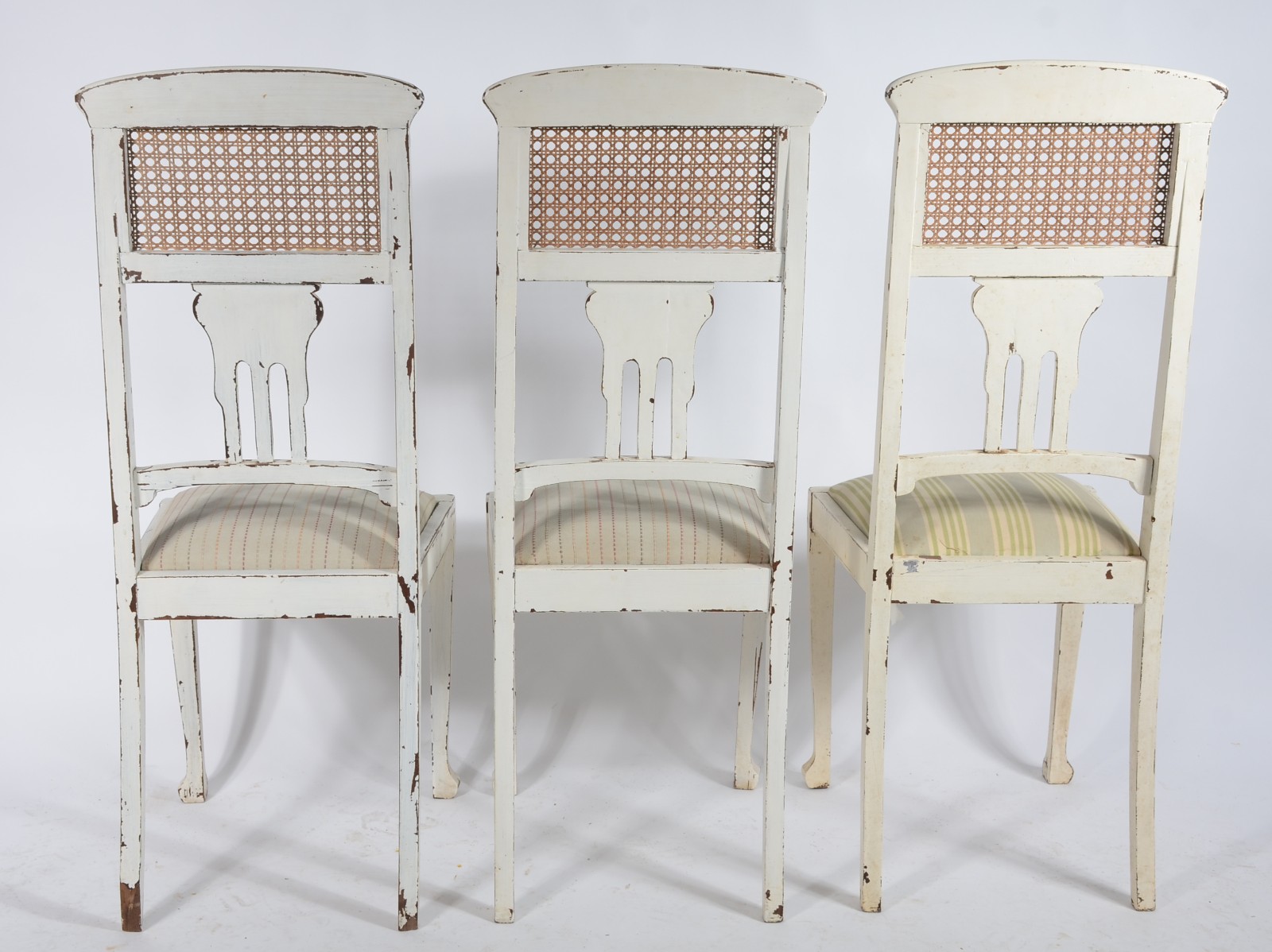 Conjunto com 6 cadeiras para sala de jantar de madeira patinada de... - foto 3 de 7