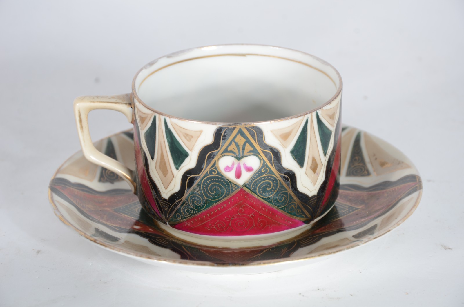 Tête-à-tête de porcelana tcheca, estilo Art Deco decorado com... - foto 4 de 5