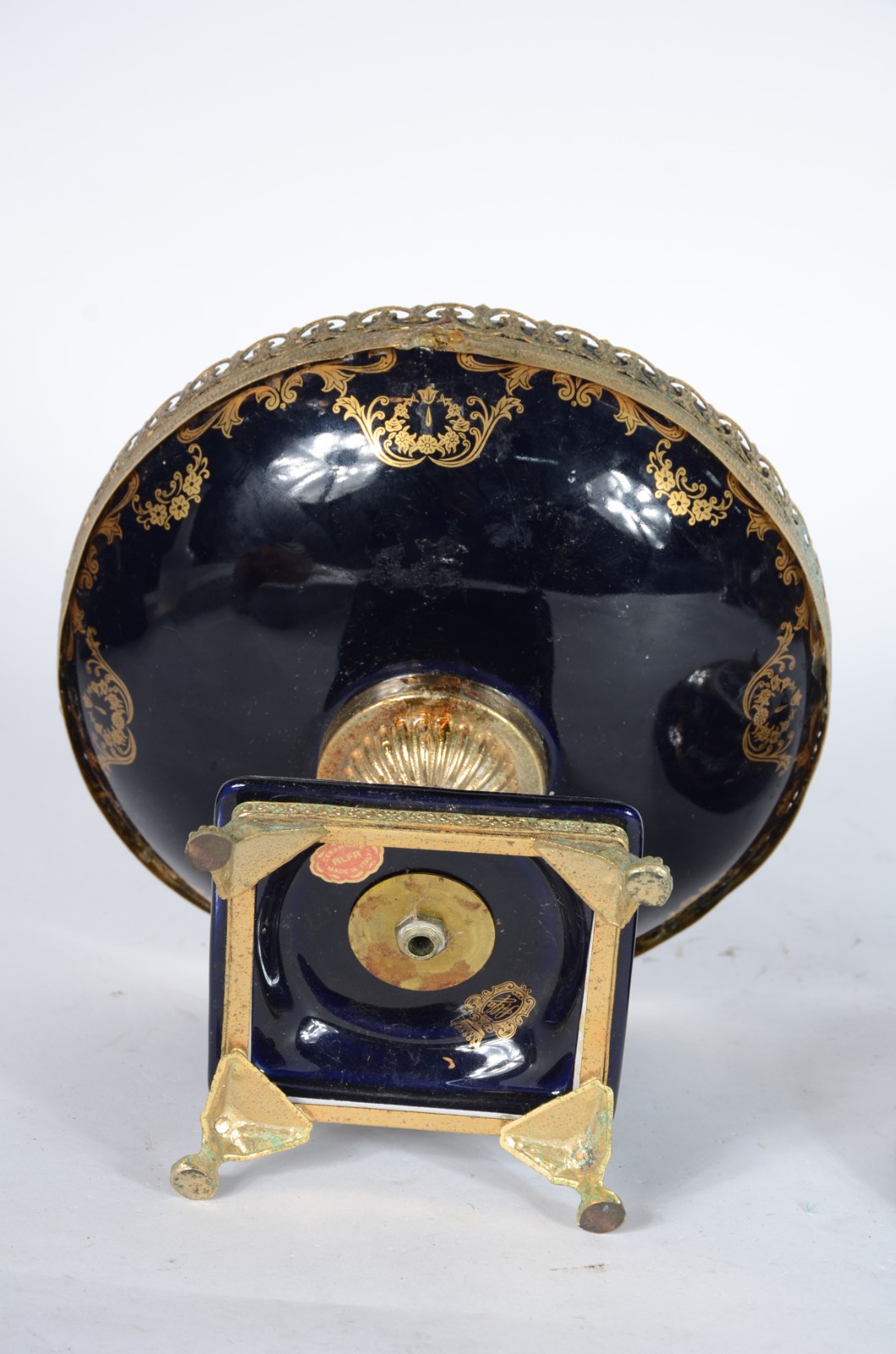 Potiche de porcelana italiana na cor azul cobalto, tampa decorada com... - foto 8 de 8