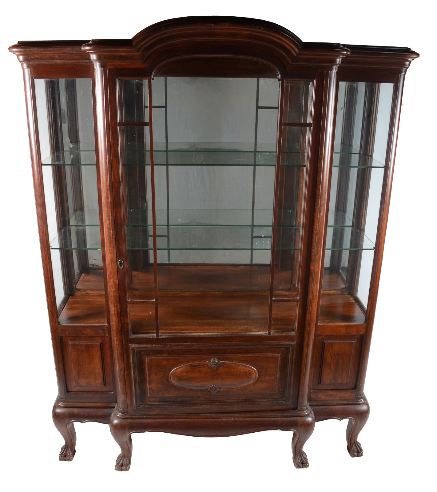 Elegante cristaleira de madeira nobre com porta central, laterais e... - foto 3 de 5
