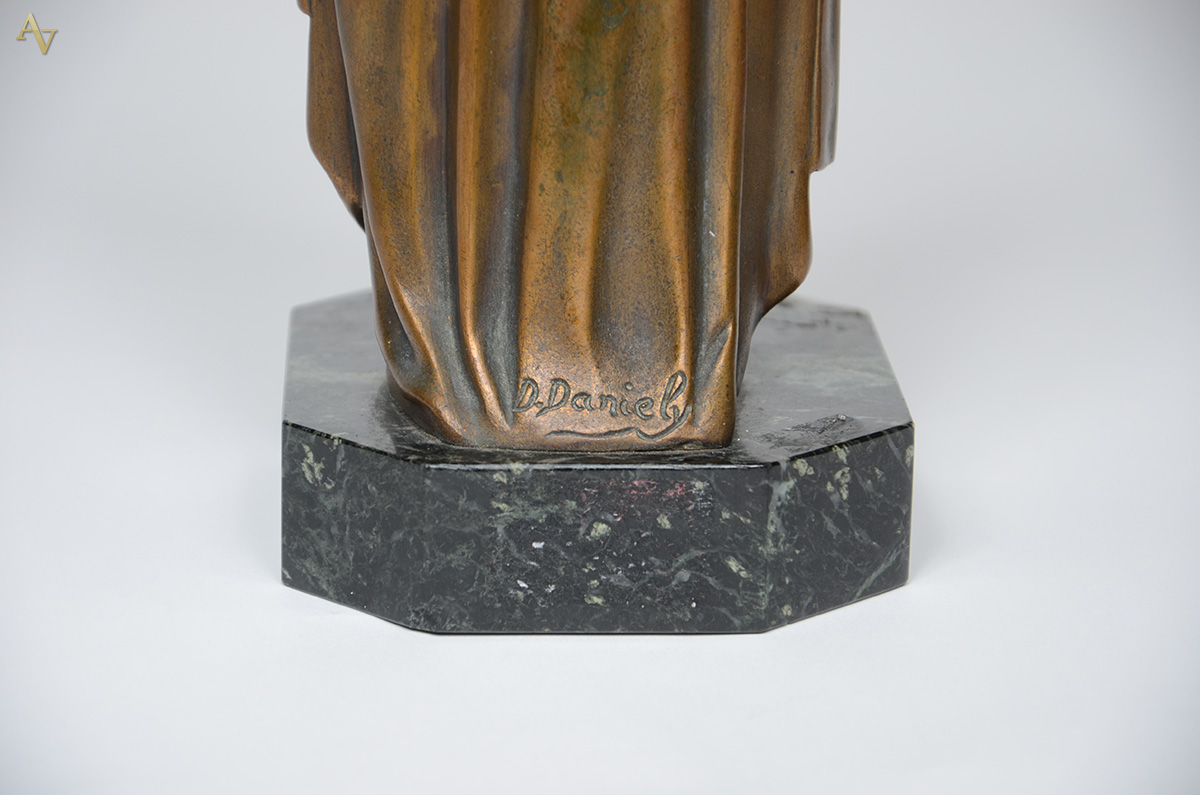 D.DANIELY - Estatueta de bronze e marfim representando SANTA... - foto 3 de 3