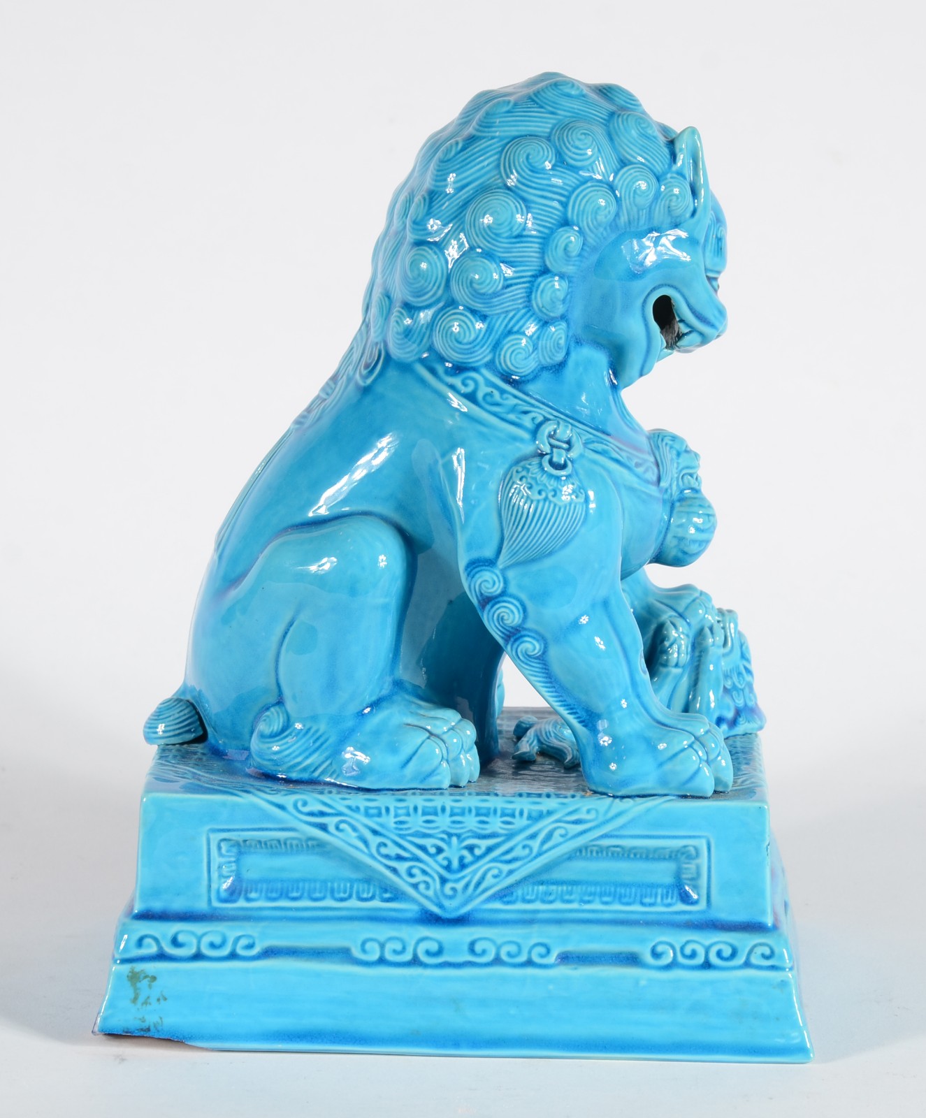 Cão de fó de porcelana turquesa. - foto 3 de 5