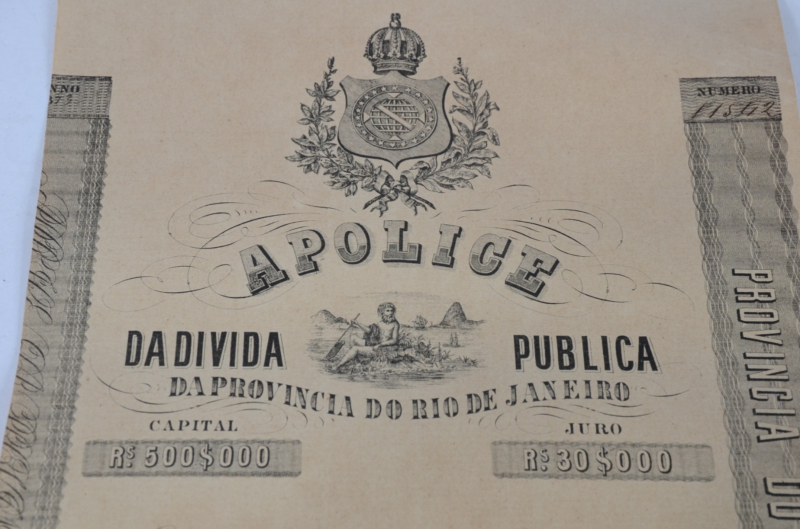 Três apólices de divida pública, datadas 1873. - foto 2 de 6