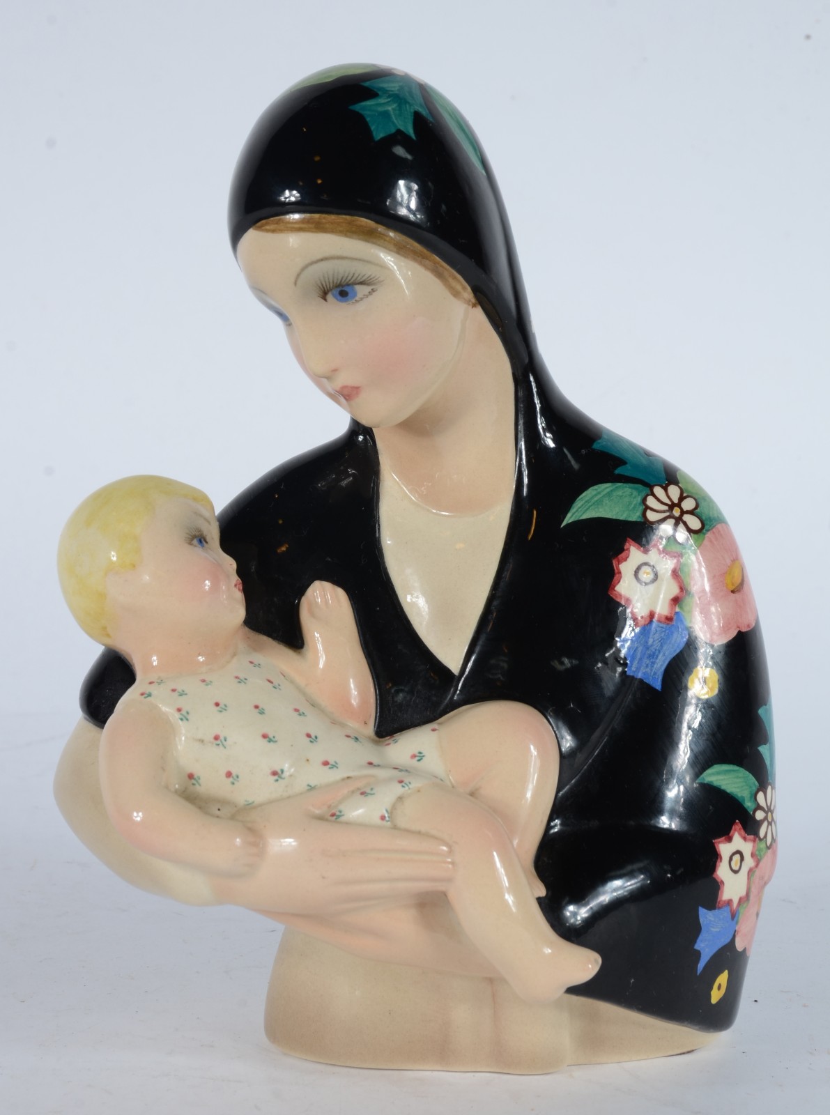 Estatueta de porcelana italiana policromada representando "Madona". - foto 1 de 7