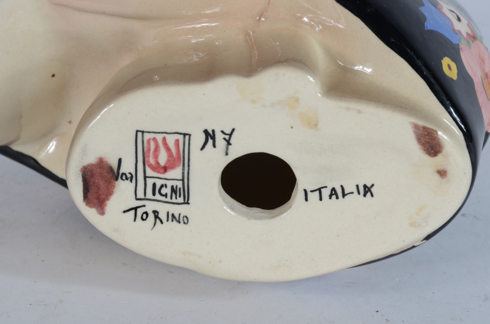 Estatueta de porcelana italiana policromada representando "Madona". - foto 6 de 7