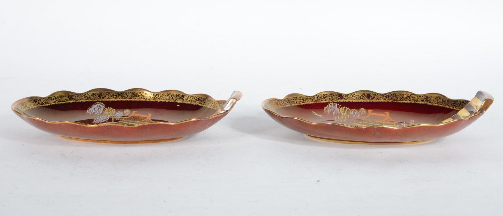 Par de porta cartões faiança inglesa Rouge Royale Carlton Ware feitio... - foto 2 de 6