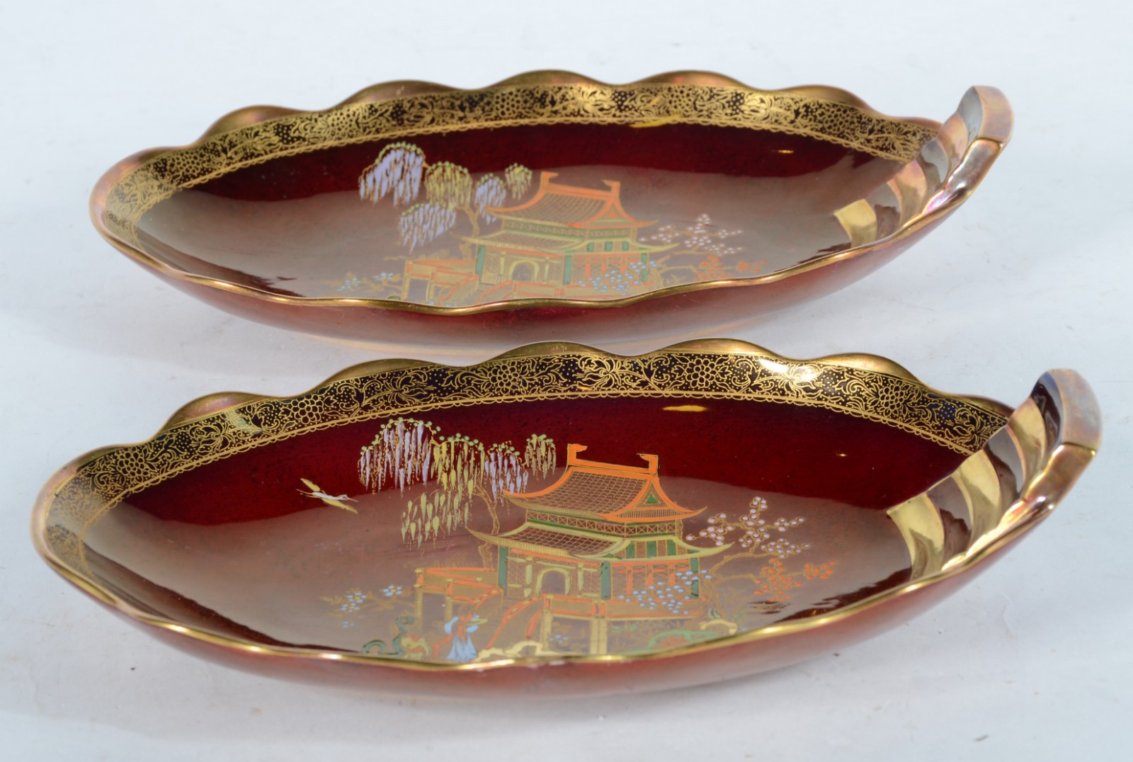 Par de porta cartões faiança inglesa Rouge Royale Carlton Ware feitio... - foto 3 de 6