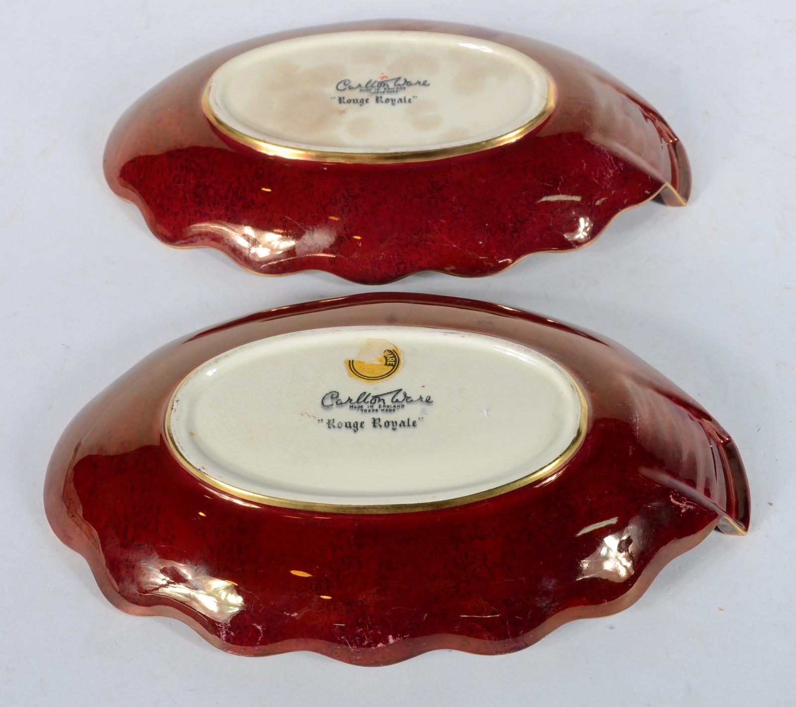 Par de porta cartões faiança inglesa Rouge Royale Carlton Ware feitio... - foto 4 de 6