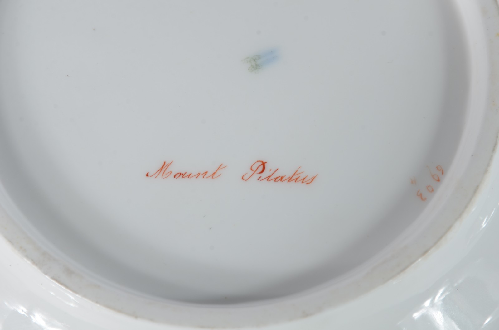 Par de pratos de porcelana europeia decorados com paisagens em... - foto 5 de 7