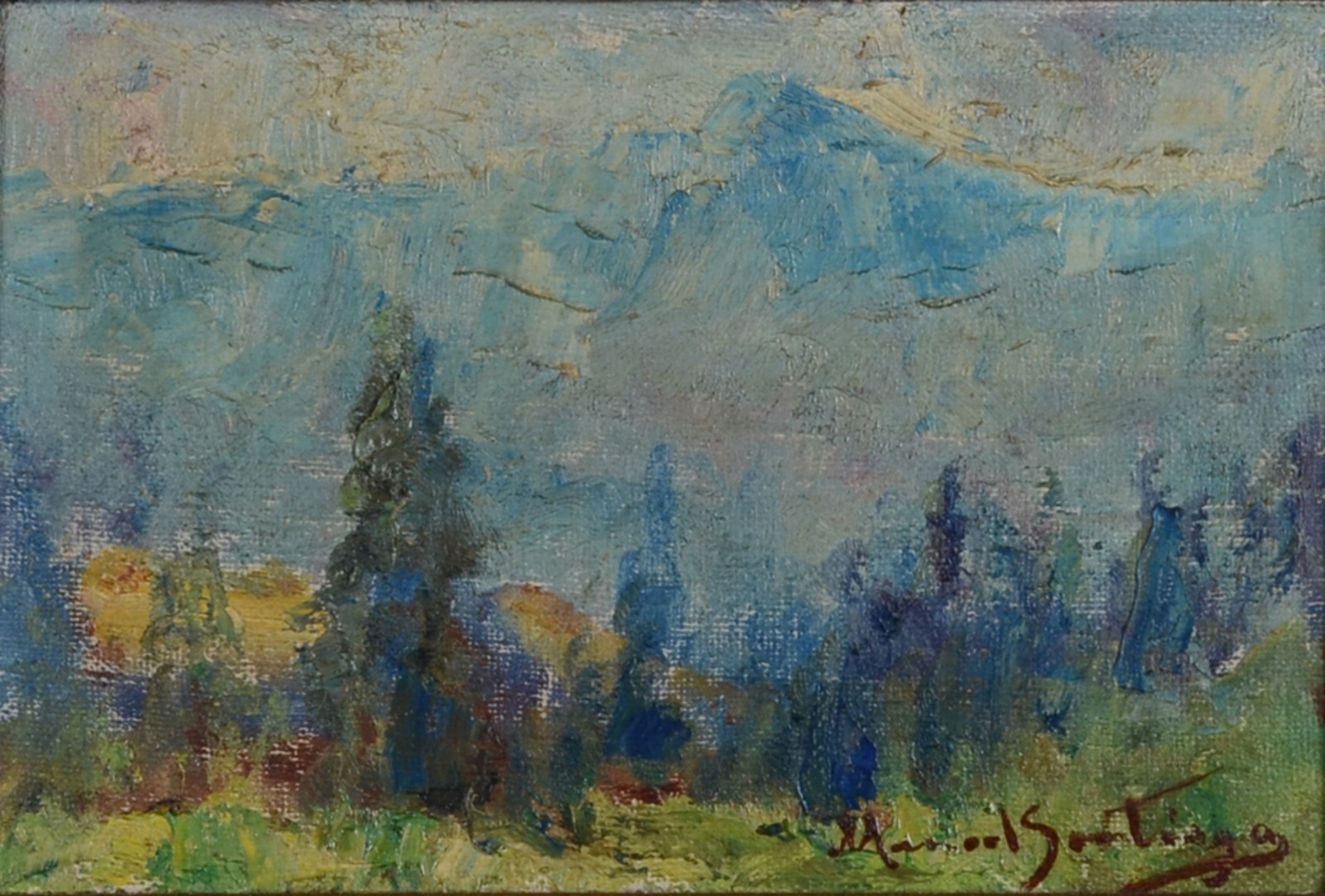 Manoel Santiago (1897-1987), Paisagem Cauterets - França - foto 1 de 5