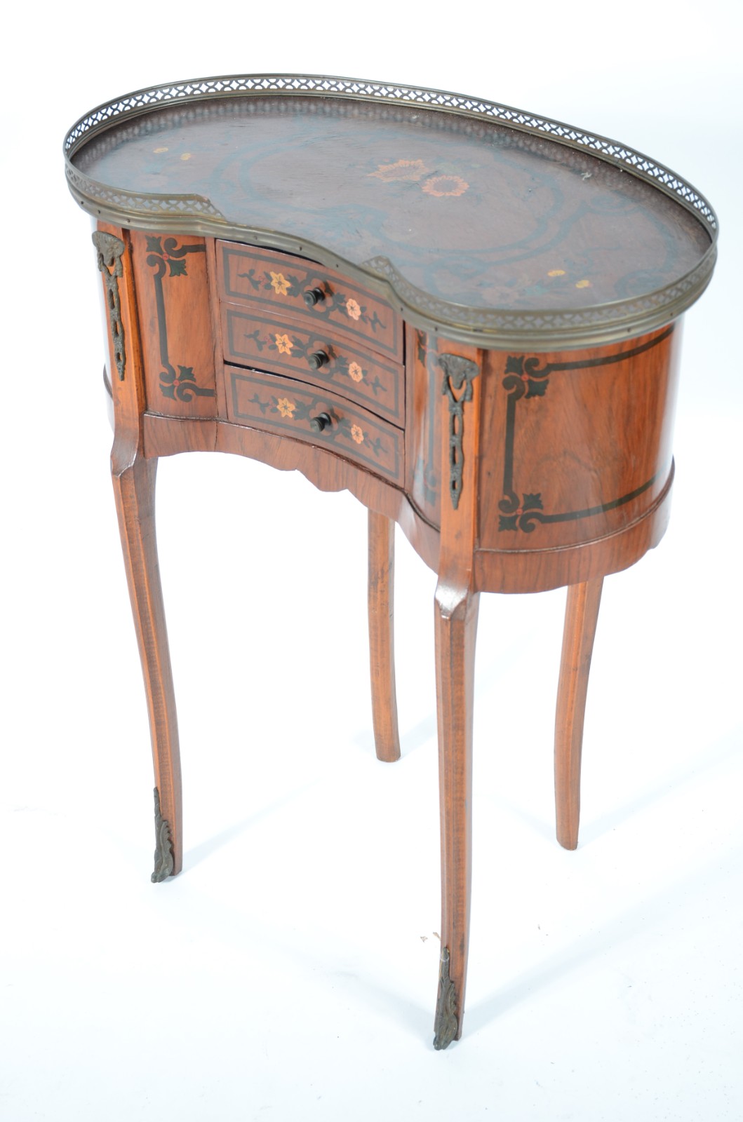 Mesa auxiliar, estilo francês com pinturas com guirlandas douradas. - foto 1 de 7