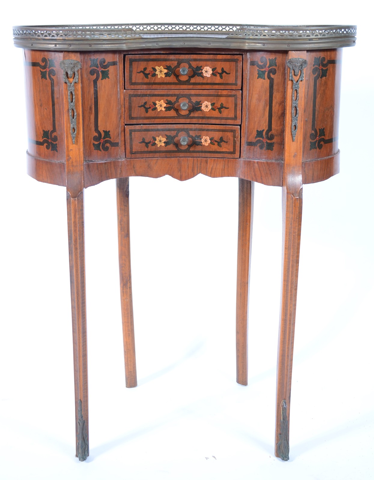 Mesa auxiliar, estilo francês com pinturas com guirlandas douradas. - foto 2 de 7