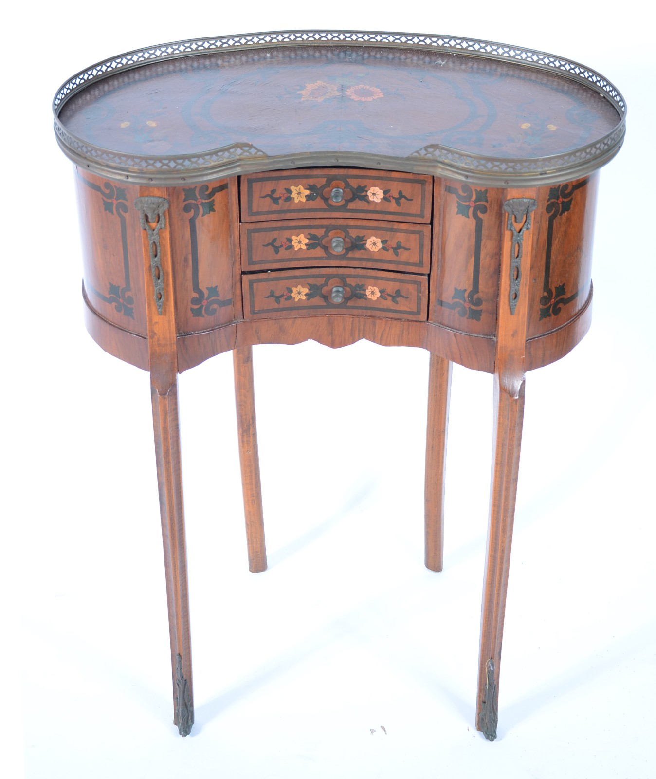 Mesa auxiliar, estilo francês com pinturas com guirlandas douradas. - foto 3 de 7