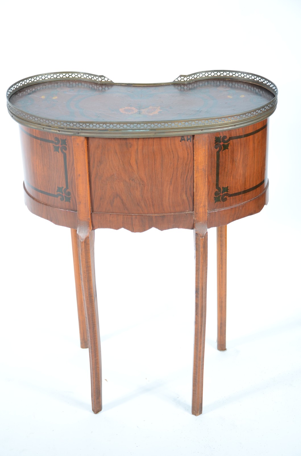 Mesa auxiliar, estilo francês com pinturas com guirlandas douradas. - foto 6 de 7