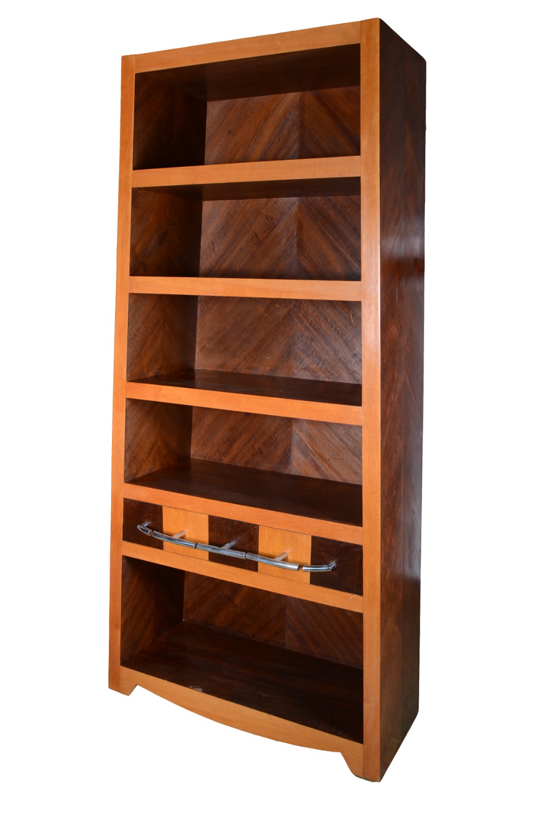 Estante de madeira nobre, design moderno, parte central com 5 gavetas... - foto 1 de 5