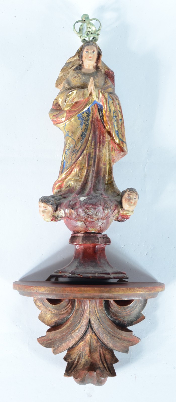 Nossa Senhora da Conceição - Imagem de madeira policromada e dourada... - foto 1 de 9