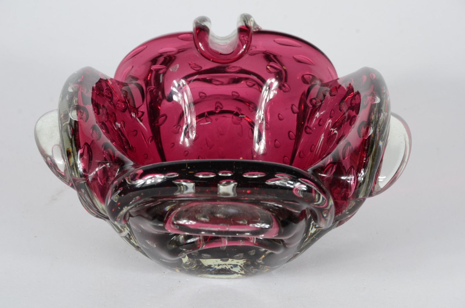 Bowl italiano de murano na cor rubi. Anos 1960. - foto 2 de 3