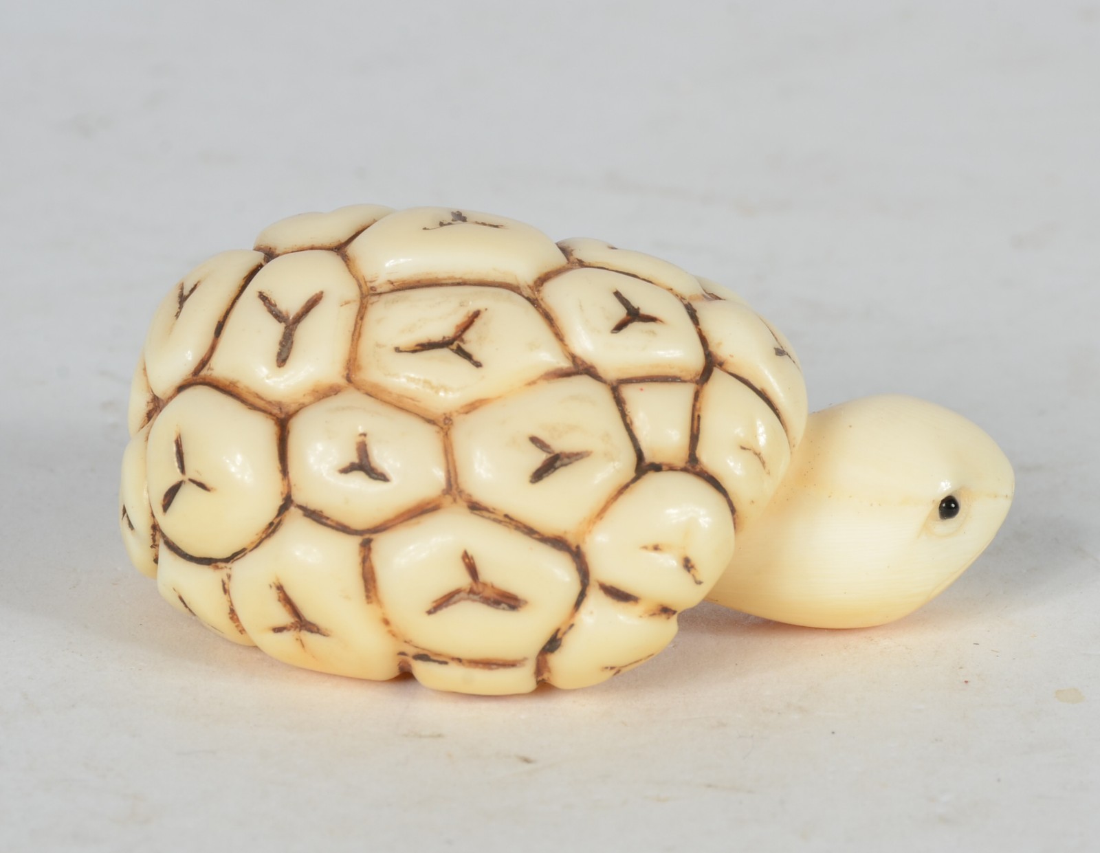 Netsuke de marfim representando tartaruga, assinado. - foto 3 de 6