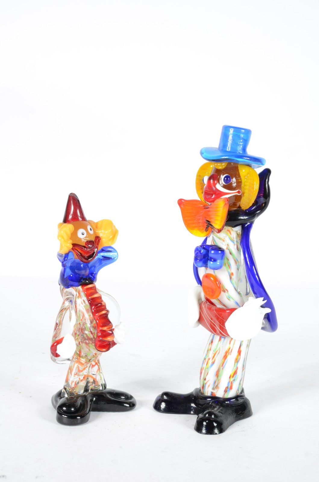 Dois palhaços de vidro decorativo colorido. - foto 4 de 8