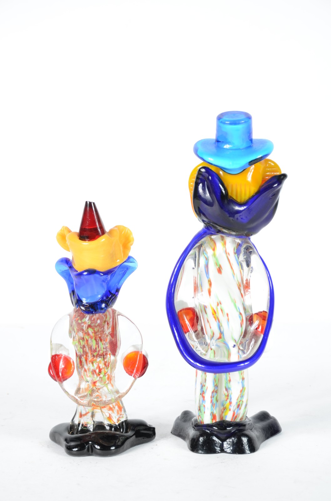 Dois palhaços de vidro decorativo colorido. - foto 7 de 8