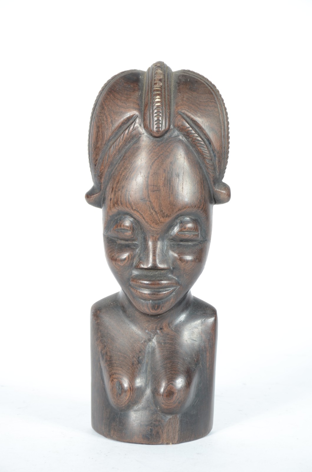 Escultura em ébano representando figura feminina africana. - foto 1 de 6