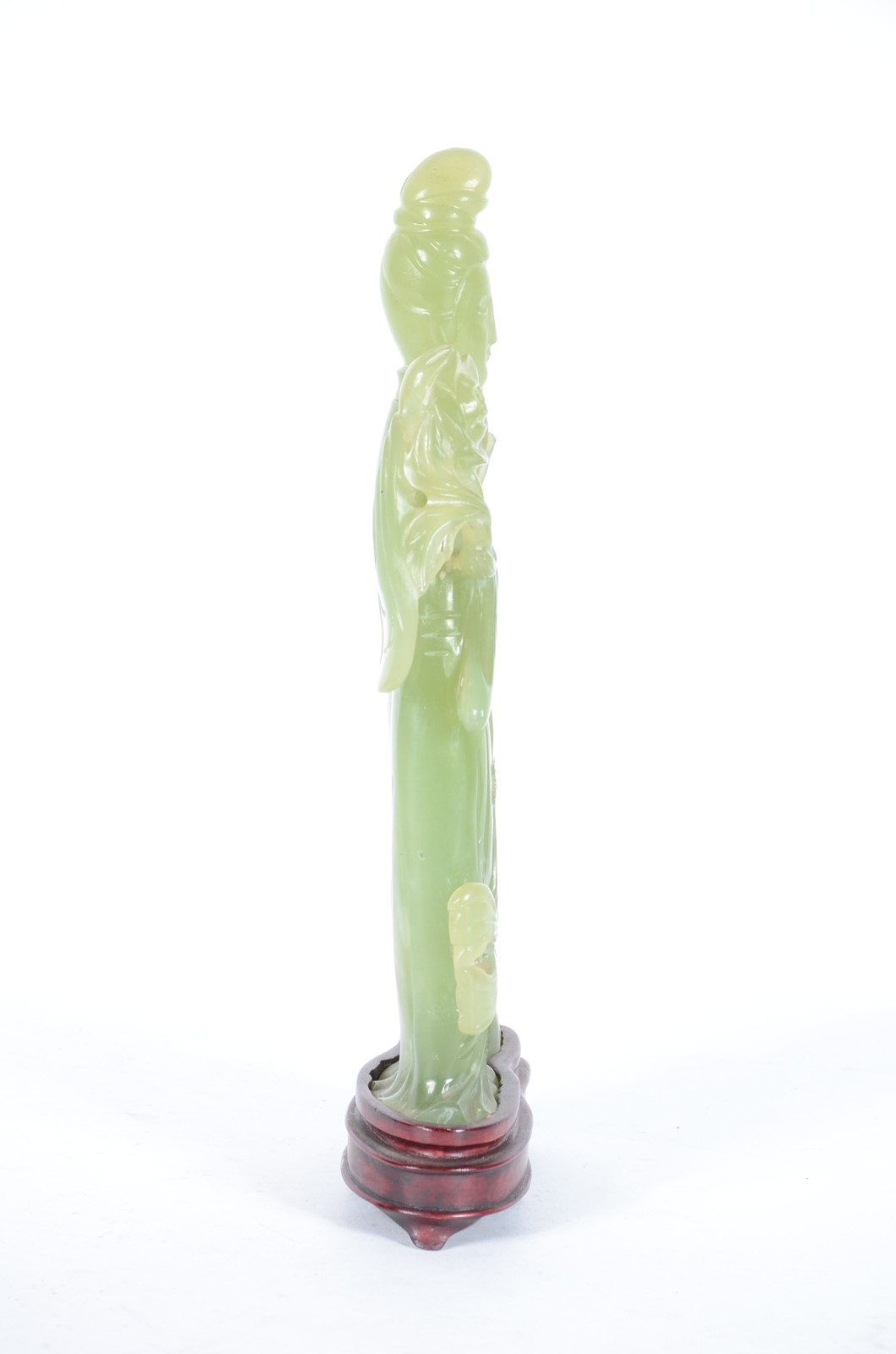Grupo escultórico de pedra jade representando figura feminina com... - foto 4 de 7