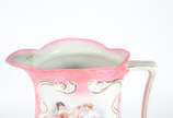 VILLEROY & BOCH,  - Gomil com bacia de faiança em tons de rosa.