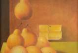 Adilson Santos (1944), Peras - Óleo sobre eucatex. Datado 1990.