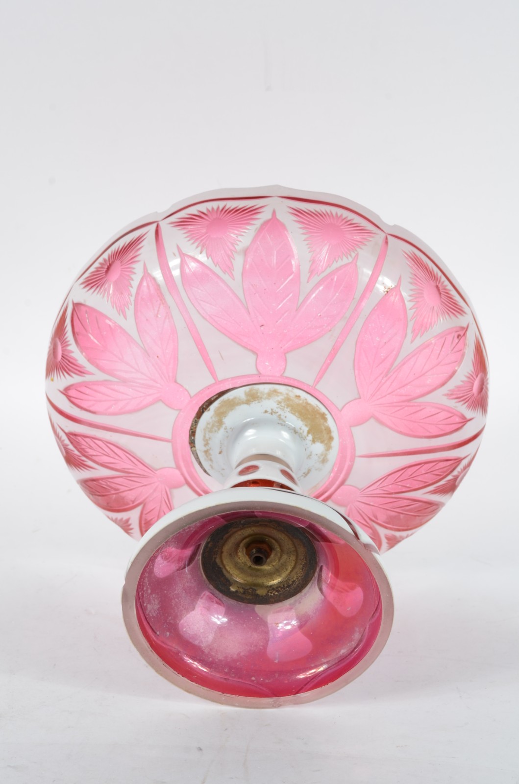 Fruteira de cristal overlay vermelho e branco, borda recortada... - foto 4 de 4