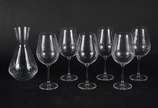 Conjunto com seis taças de cristal para vinho t... - Conjunto com seis taças de cristal para vinho tinto, 690 ml e decanteur.