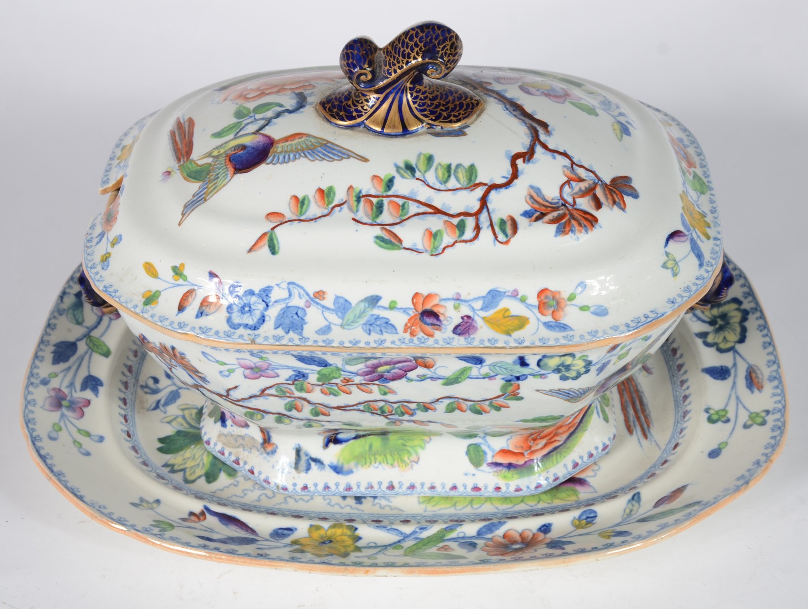 Sopeira de porcelana inglesa (rachada e tampa com rachadura e furo)... - foto 5 de 10