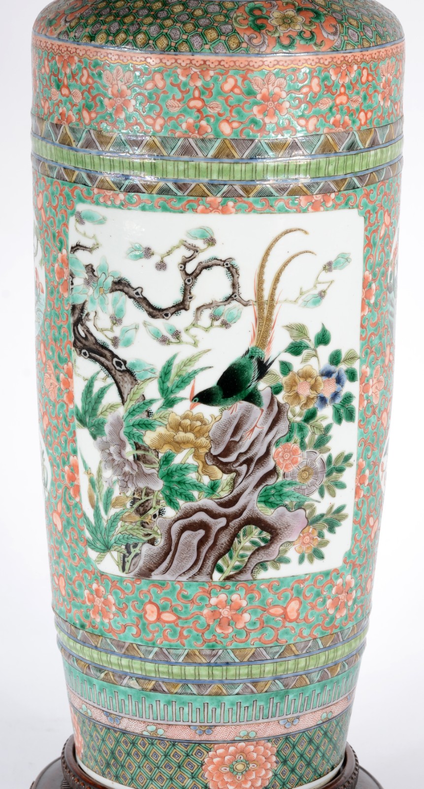Grande vaso de porcelana chinesa, esmaltes da família verde... - foto 2 de 9