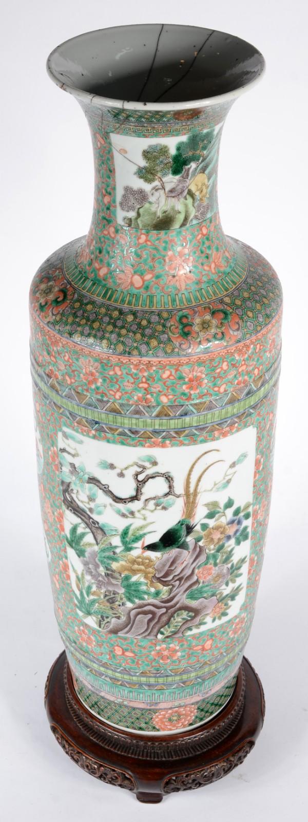 Grande vaso de porcelana chinesa, esmaltes da família verde... - foto 3 de 9