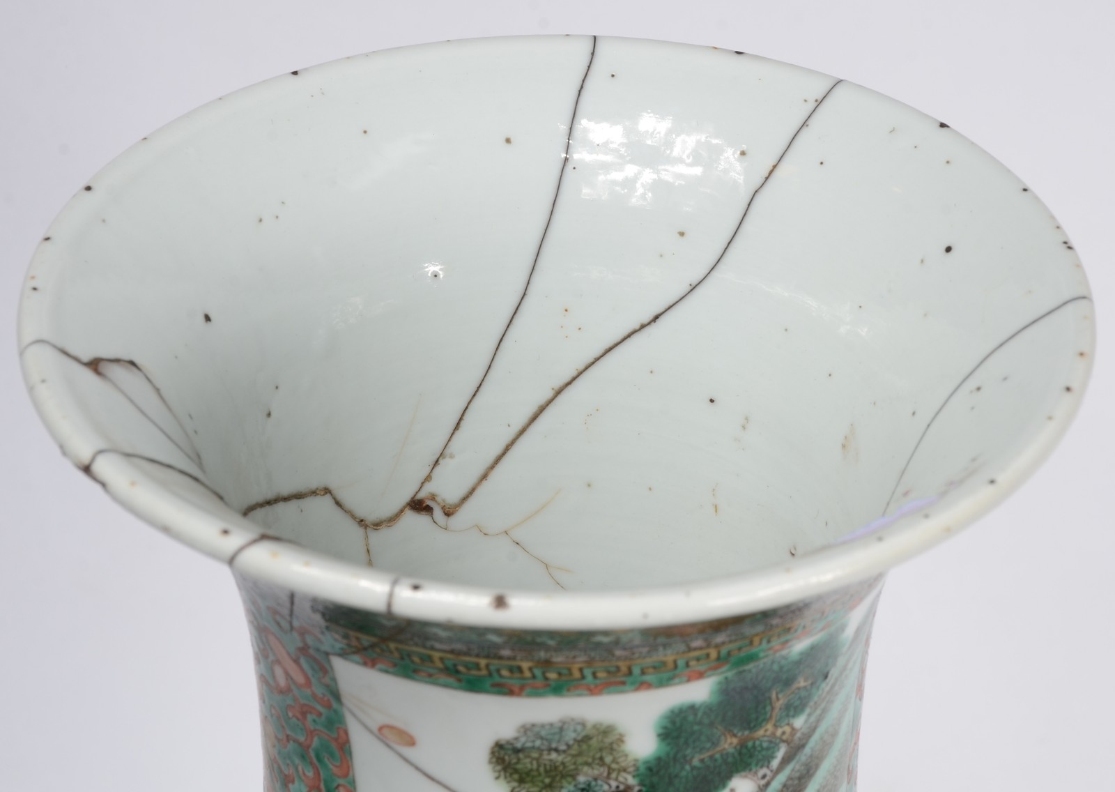 Grande vaso de porcelana chinesa, esmaltes da família verde... - foto 6 de 9