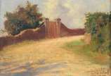 Carlos Chambelland (1884-1950), Paisagem - Óleo sobre tela. Com dedicatória de Navarro da Costa e assinado por ambos os artistas.