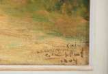 Carlos Chambelland (1884-1950), Paisagem - Óleo sobre tela. Com dedicatória de Navarro da Costa e assinado por ambos os artistas.