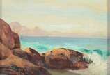João Timóteo da Costa (1879-1932), Marinha - Óleo sobre madeira.