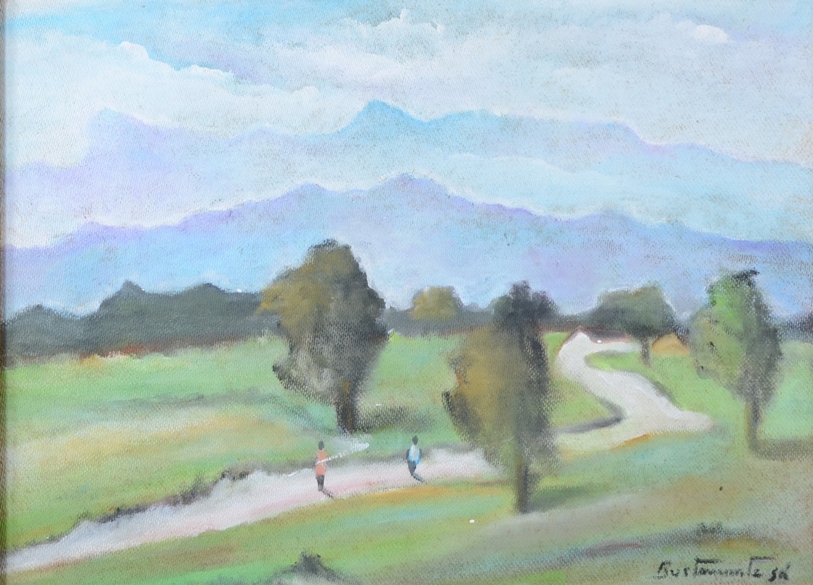 Bustamante Sá (1907-1988), Paisagem com Figuras - foto 1 de 4