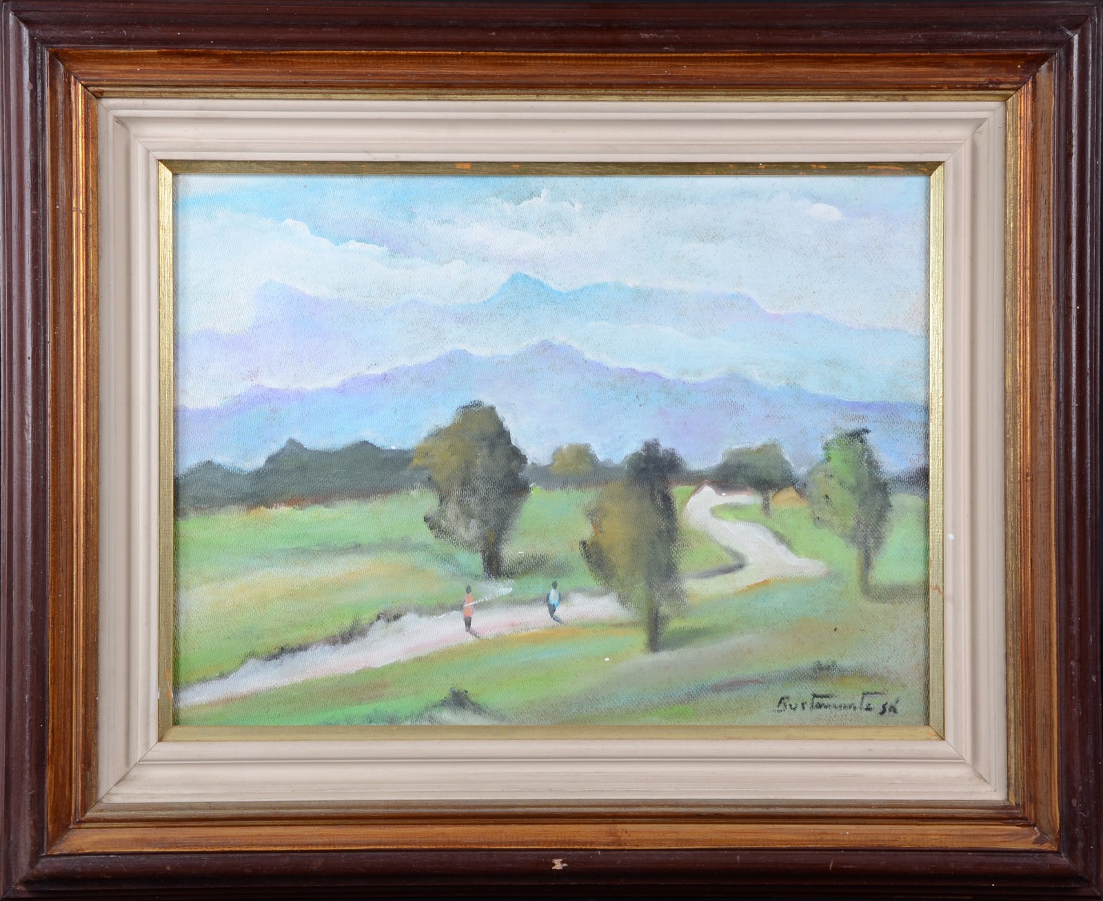 Bustamante Sá (1907-1988), Paisagem com Figuras - foto 2 de 4