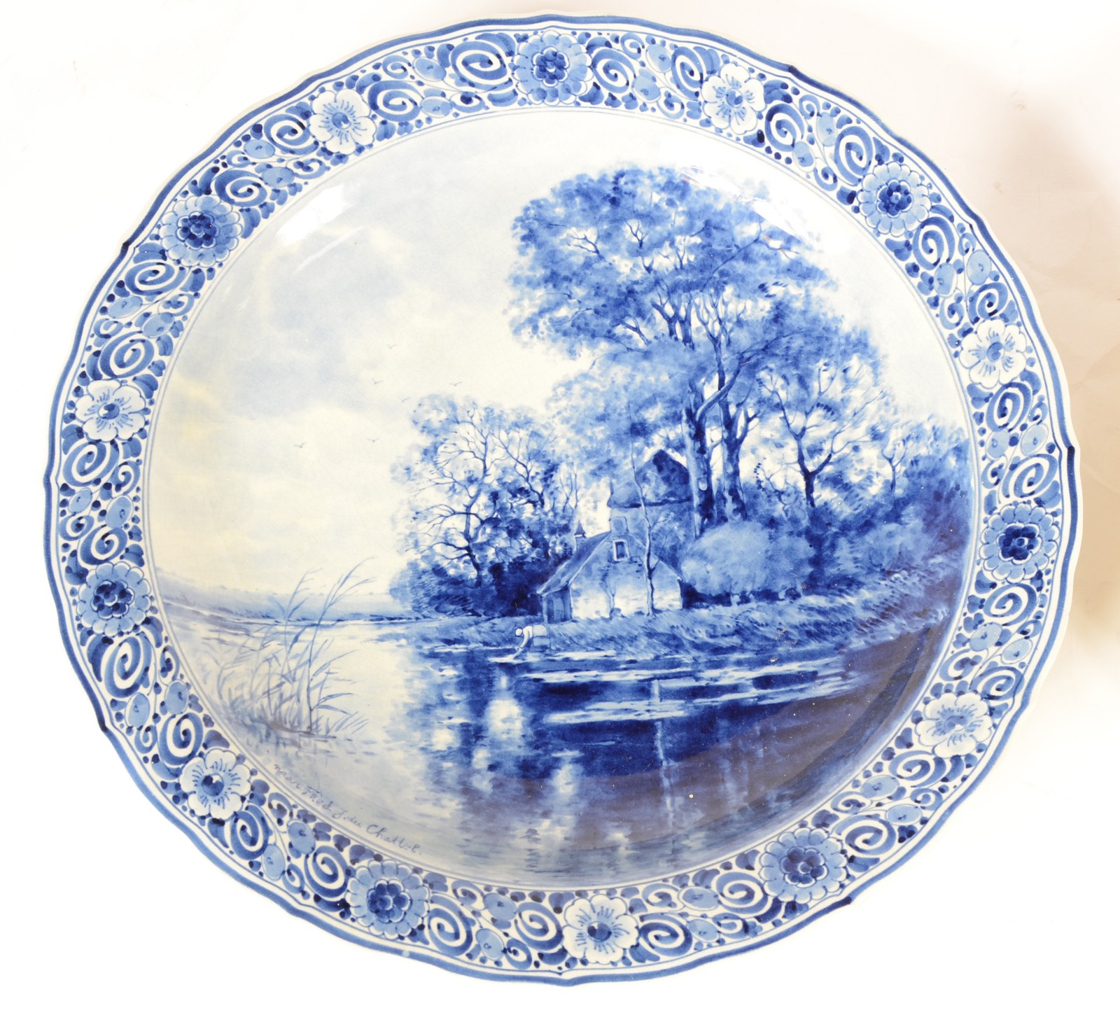 Par de medalhões de faiança holandesa de Delft, decoradas em tons de... - foto 2 de 8