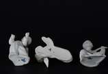 Lladró (1953),  - Conjunto com 3 anjos de porcelana espanhola policromada.