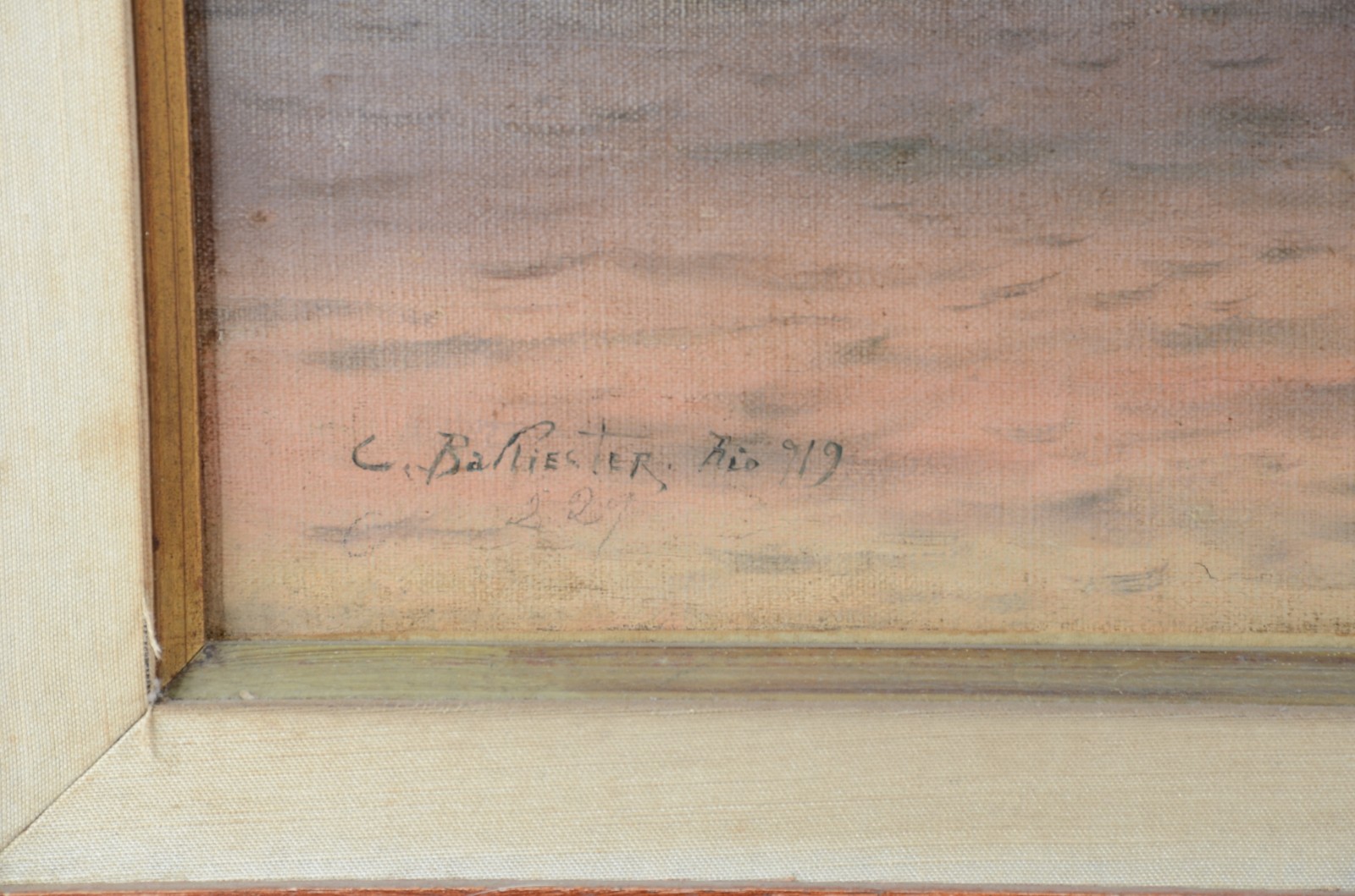 Carlos Balliester (1870-1927), Marinha com Navio - foto 3 de 4