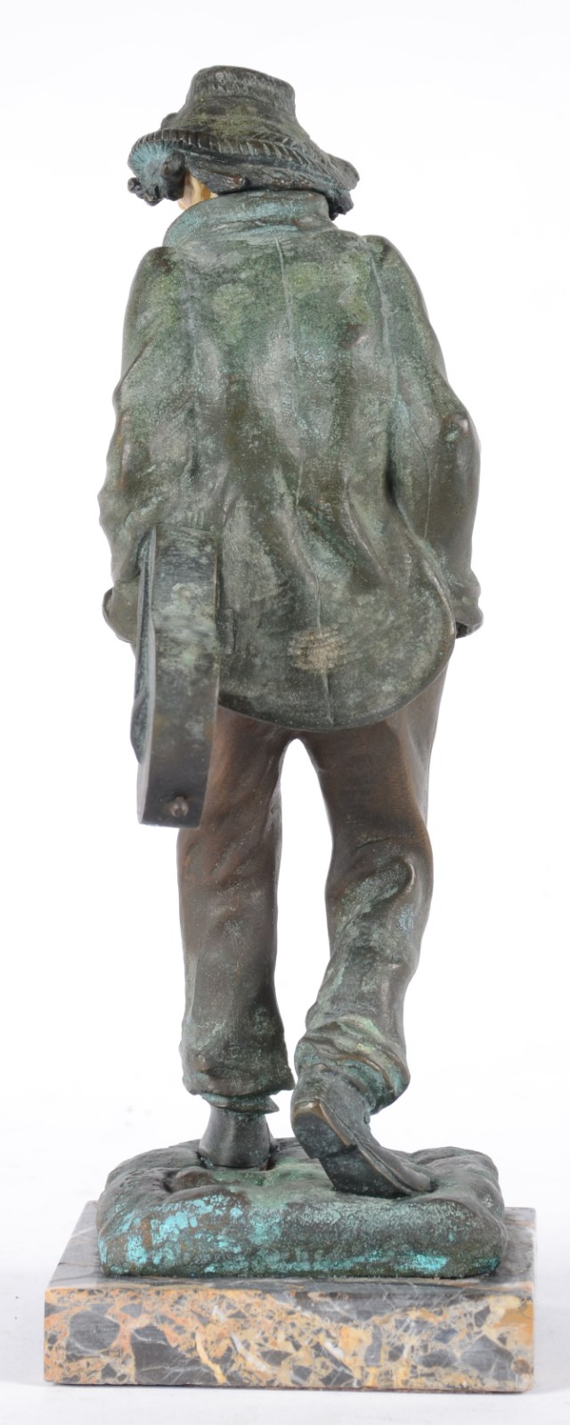 Escultura de bronze com marfim representando violinista, base de... - foto 6 de 8